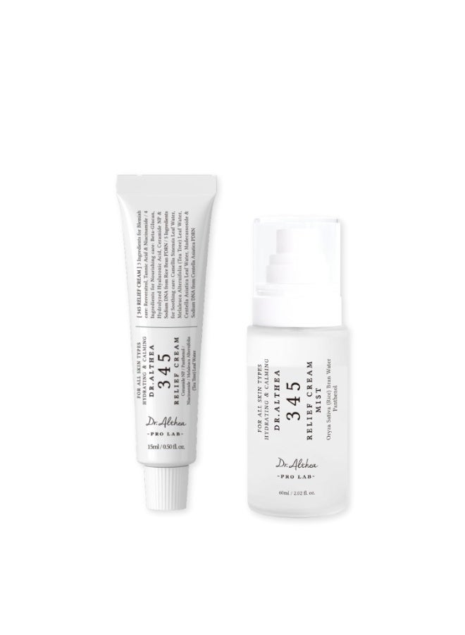 Dr.althea Dr. Althea Blemish Relief Duo | 345 Relief Cream 50ml + 345 Relief Mist 60ml | Soothing & Hydrating Skincare Set - Image 1